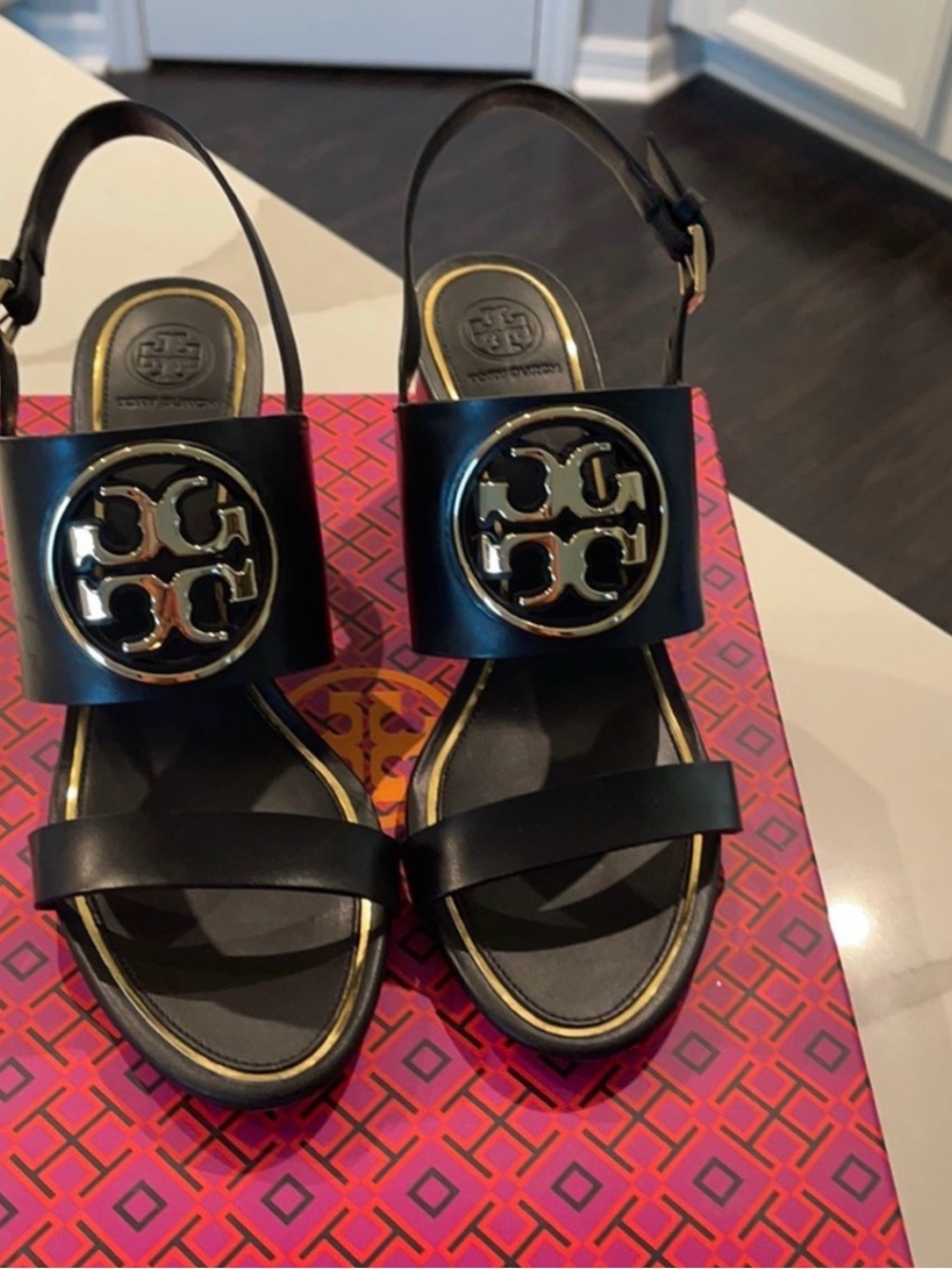 9 Tory Burch Metal Miller
65MM Wedge in Vegan Leather